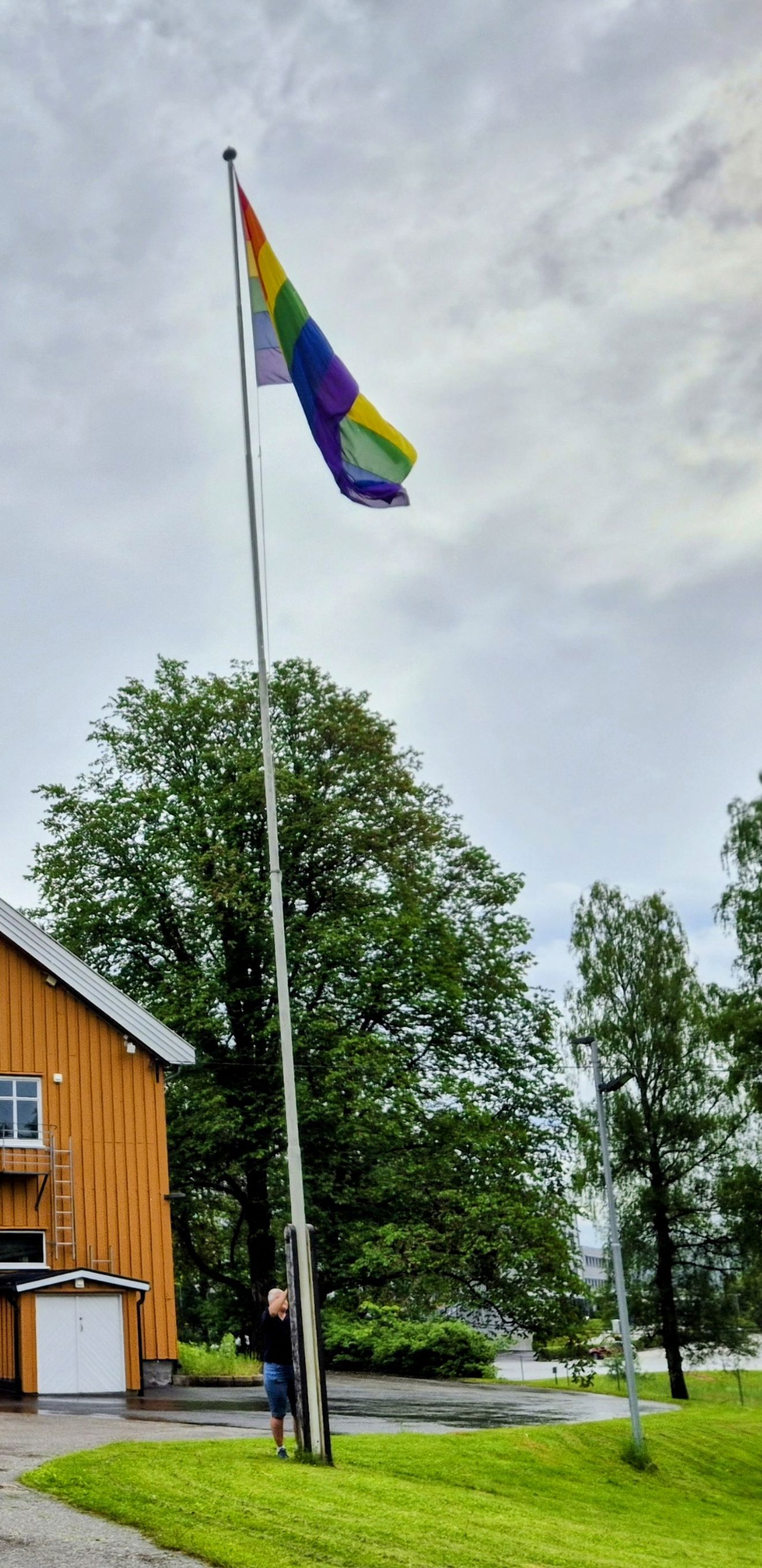 Et flagg på en flaggstang Et flagg på en flaggstang